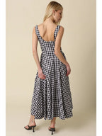 Lisa Gingham Sleeveless Maxi Dress