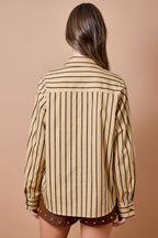 Annie Striped Bow Detail Top