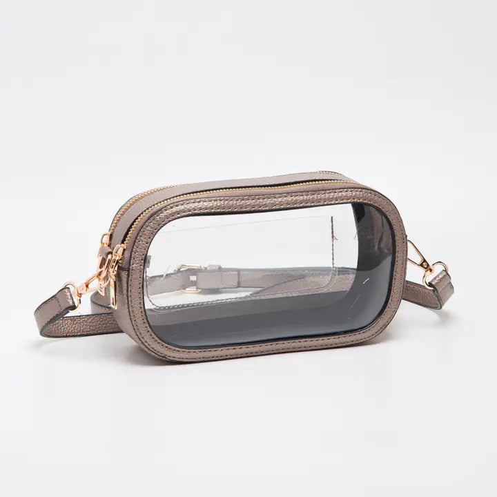 Double Zipper Oval Clear Bag