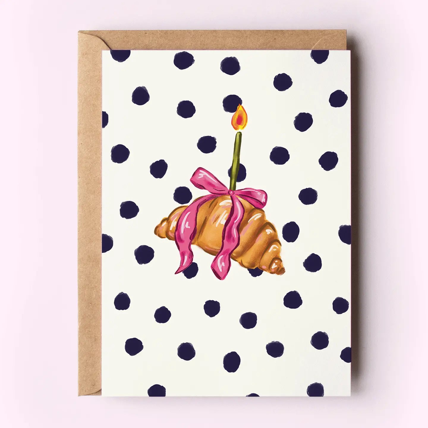Croissant with Bow Celebration Congratulations Greeting Card