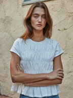 Morgan Woven Smocking Detail Top