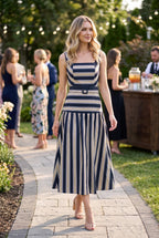 Bella Striped Midi Dress