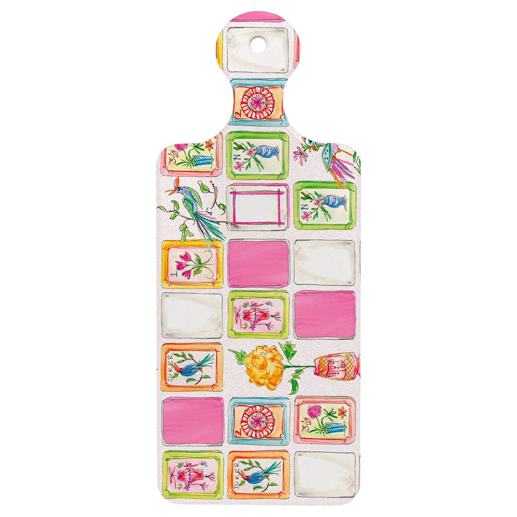 Mahjong Pink Ceramic Charcuterie Board