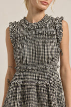 Greta Smocked Gingham Maxi Dress