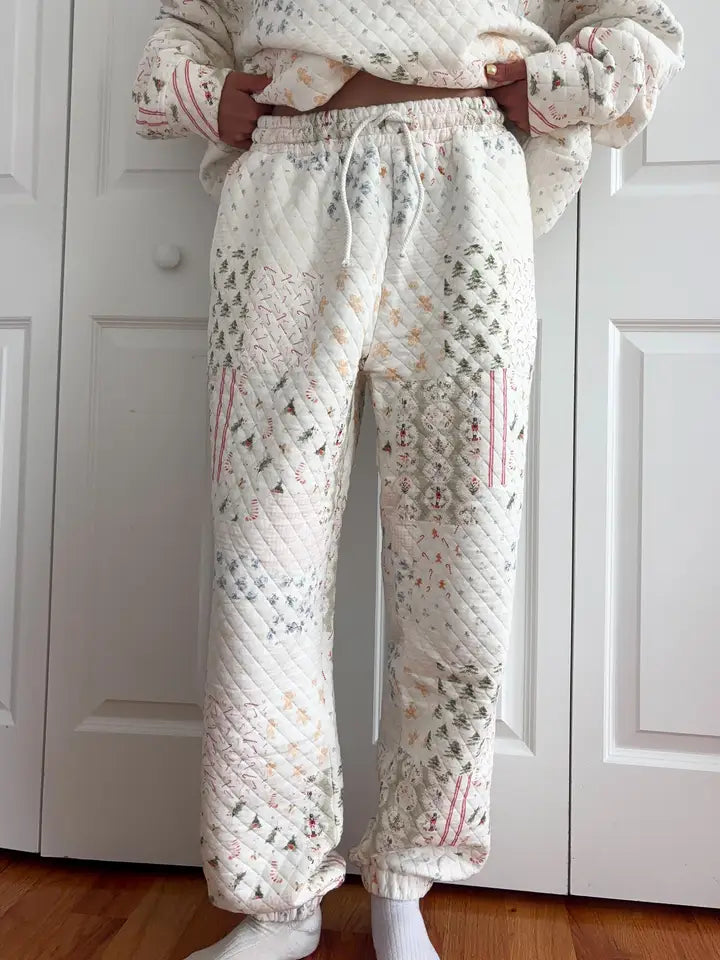 Christmas Holiday Quilted Joggers
