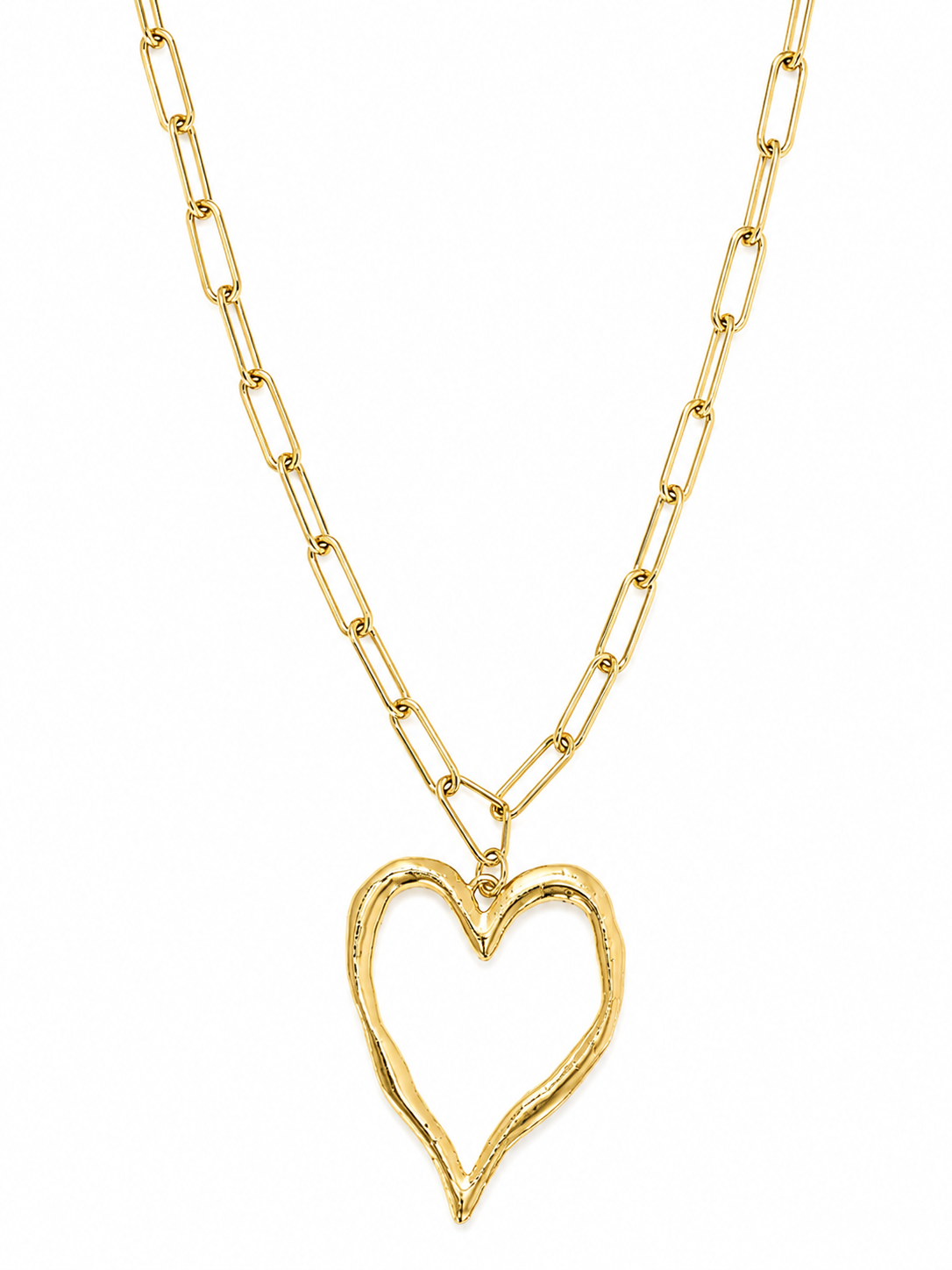 Open Heart Link Necklace