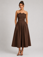 Evelina Pleated Midi Dress