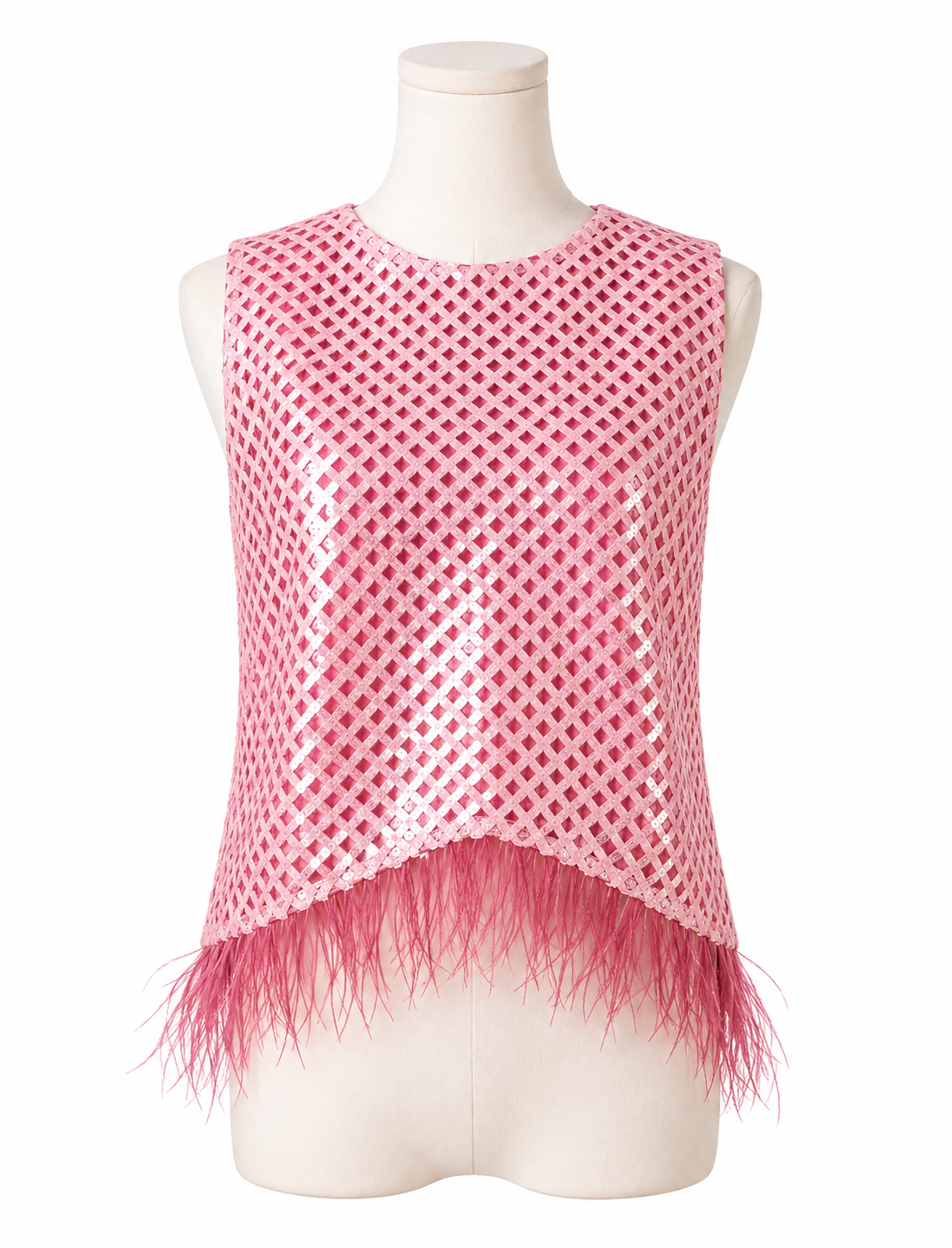 Lattice Feather Trim Top