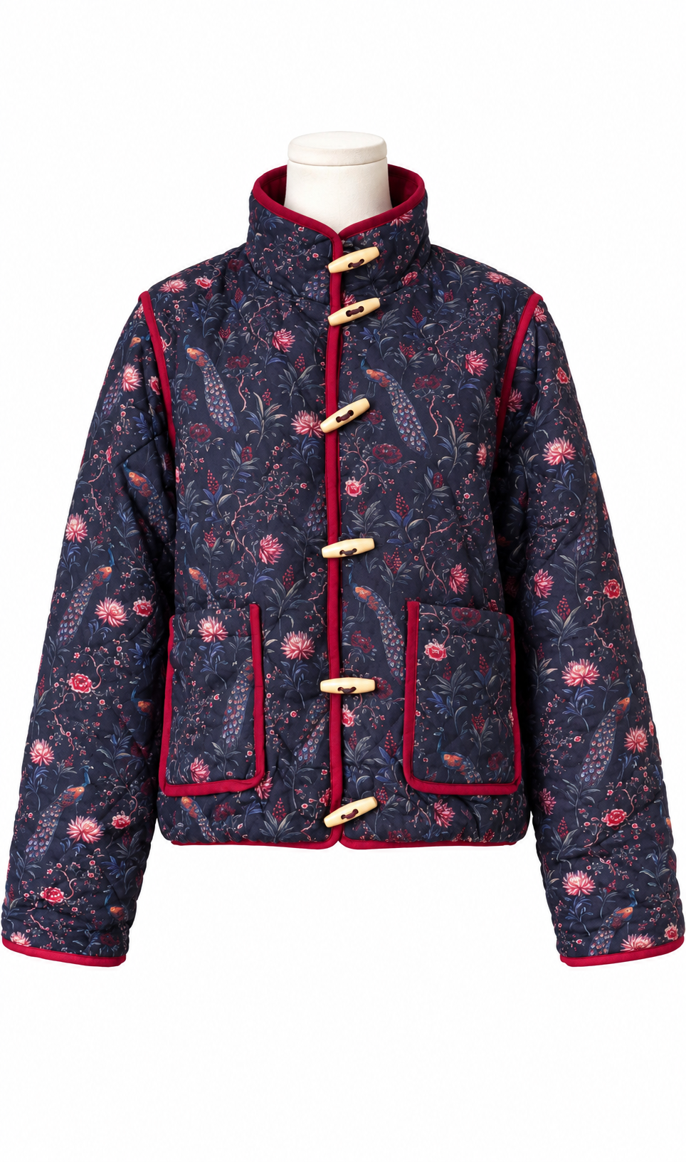 Quilted Peacock Floral Jacket