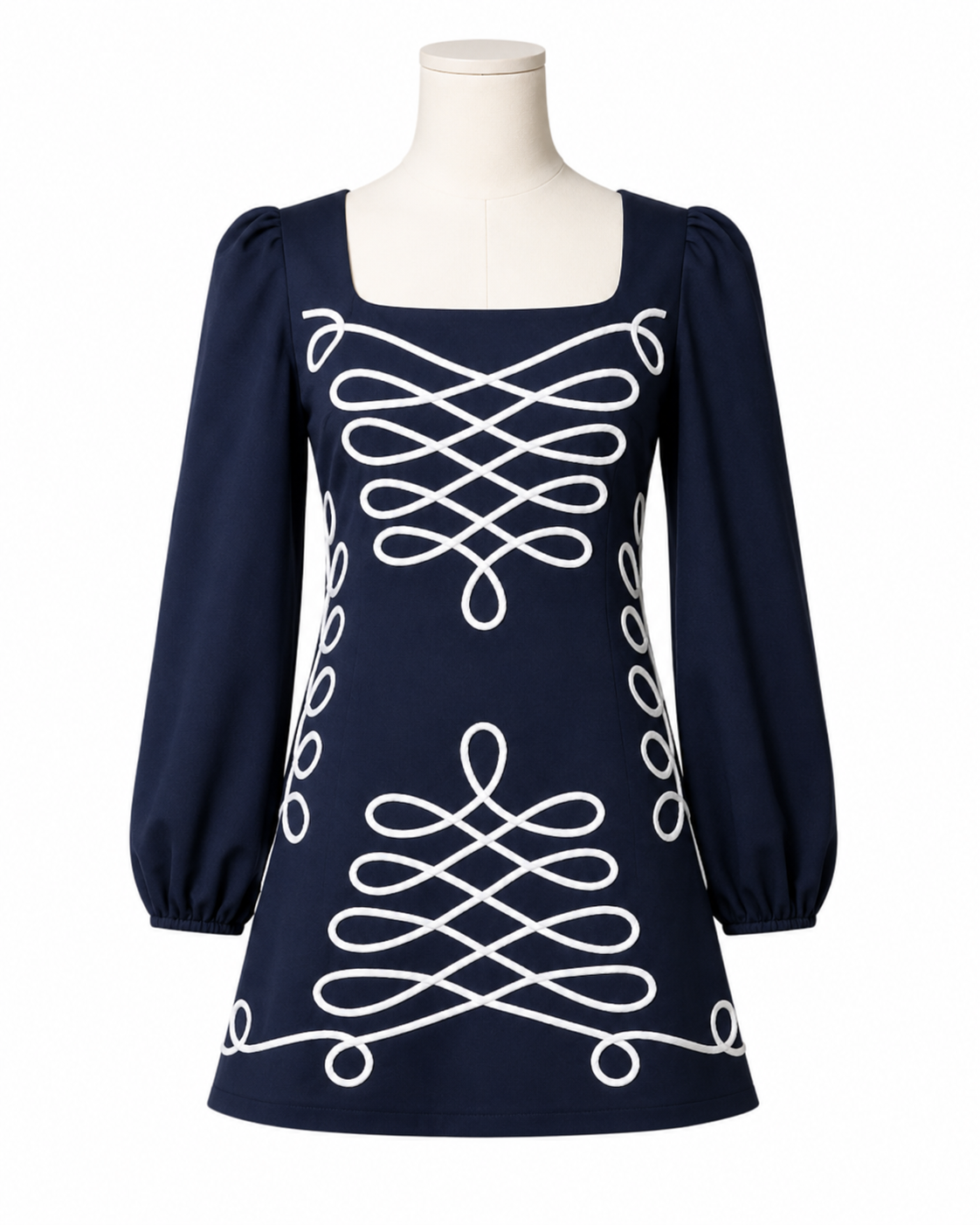 Clara Embroidered Puff Sleeve Dress