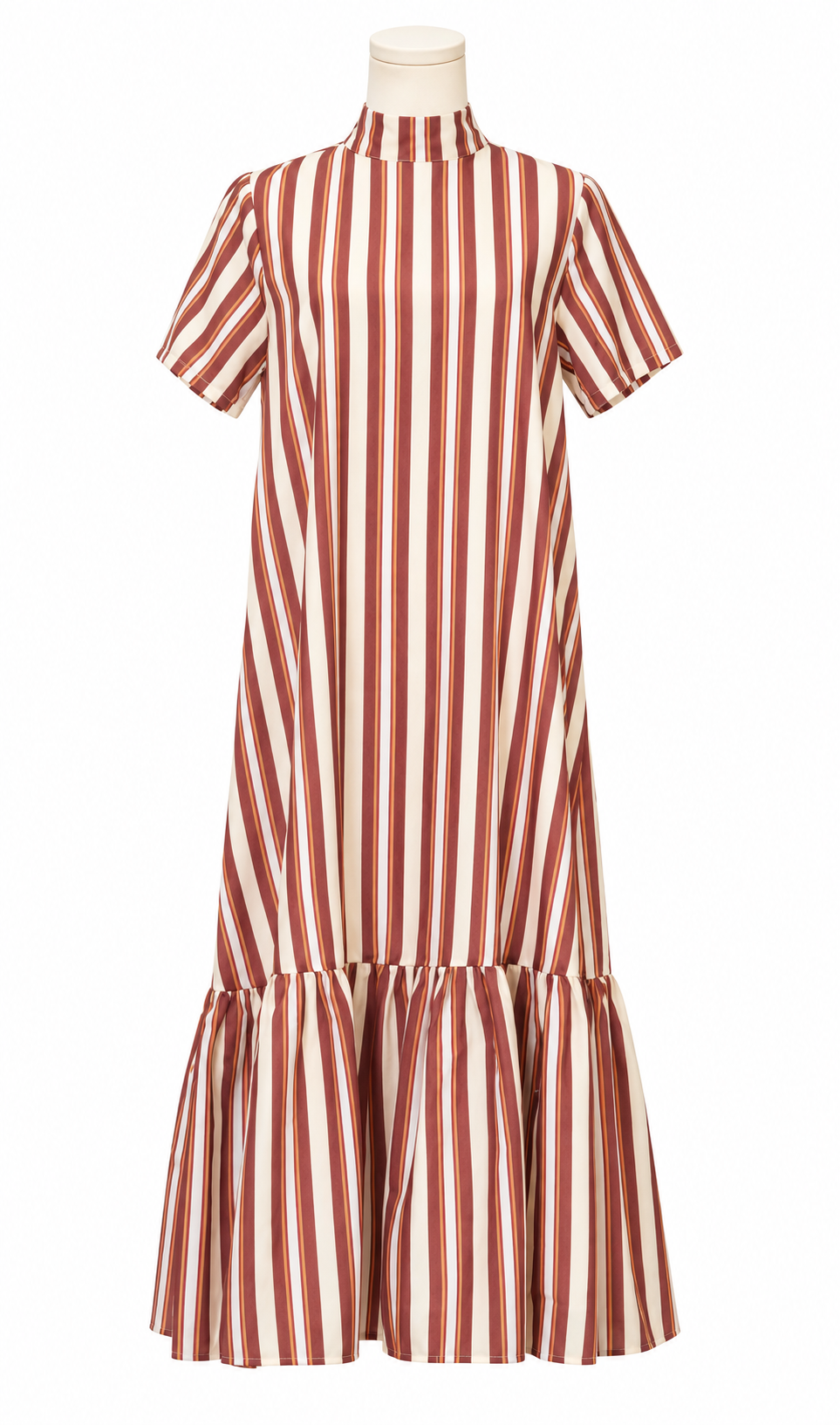 Nelly Striped Ruffle Hem Midi Dress