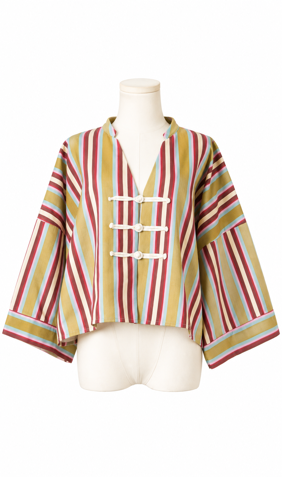 Mona Striped Cord Fasten Top