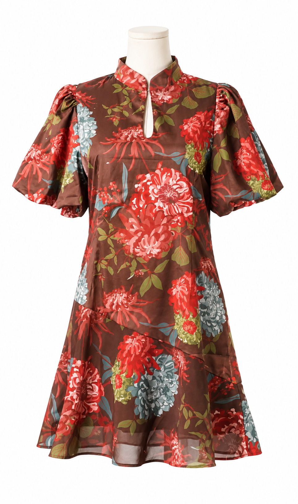 Lois Floral Keyhole Collar Dress