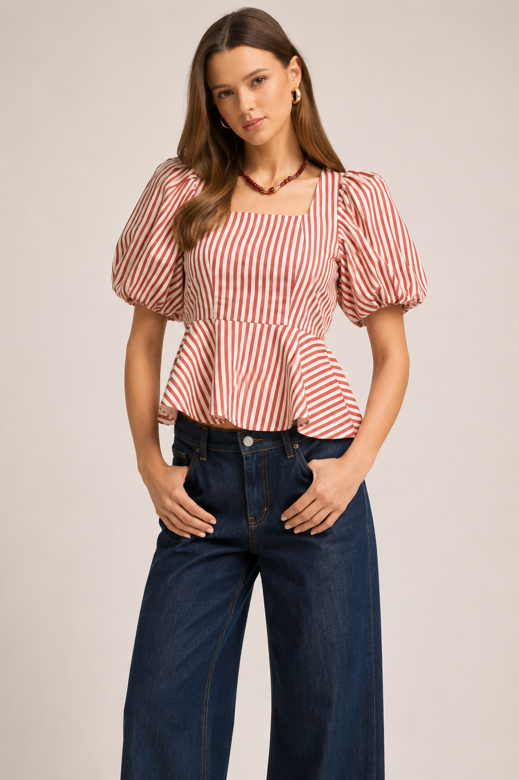 Stella Stripe Peplum Top
