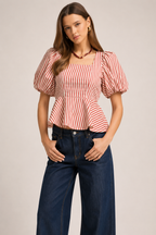 Stella Stripe Peplum Top