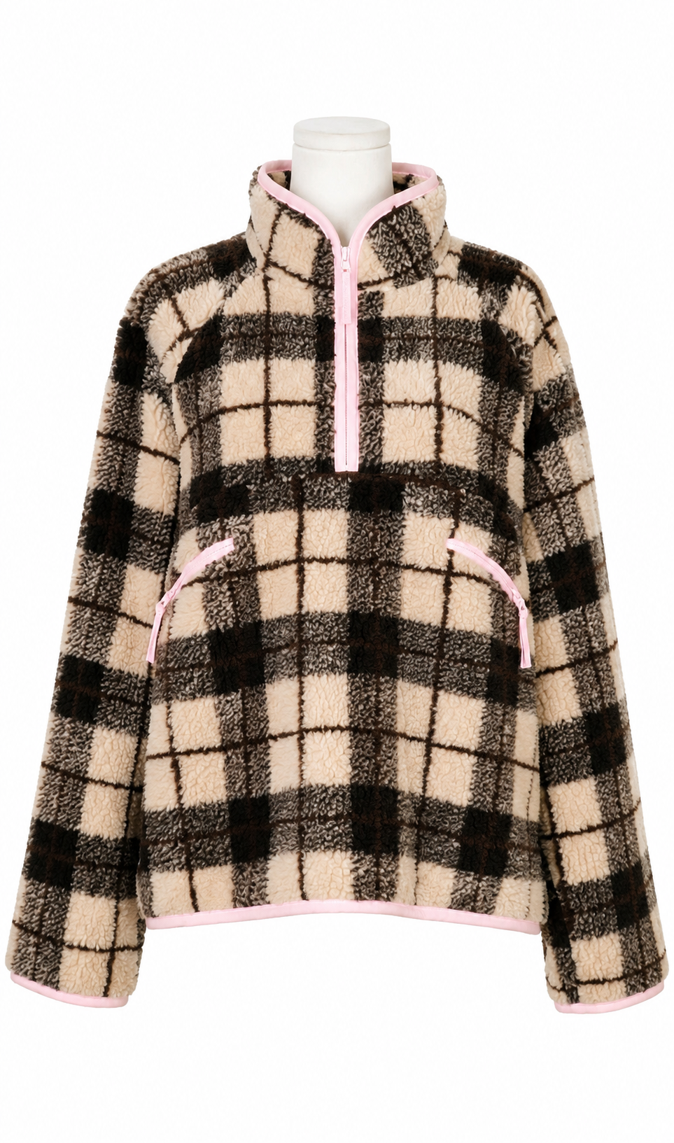 Reina Checkered Fleece Pullover