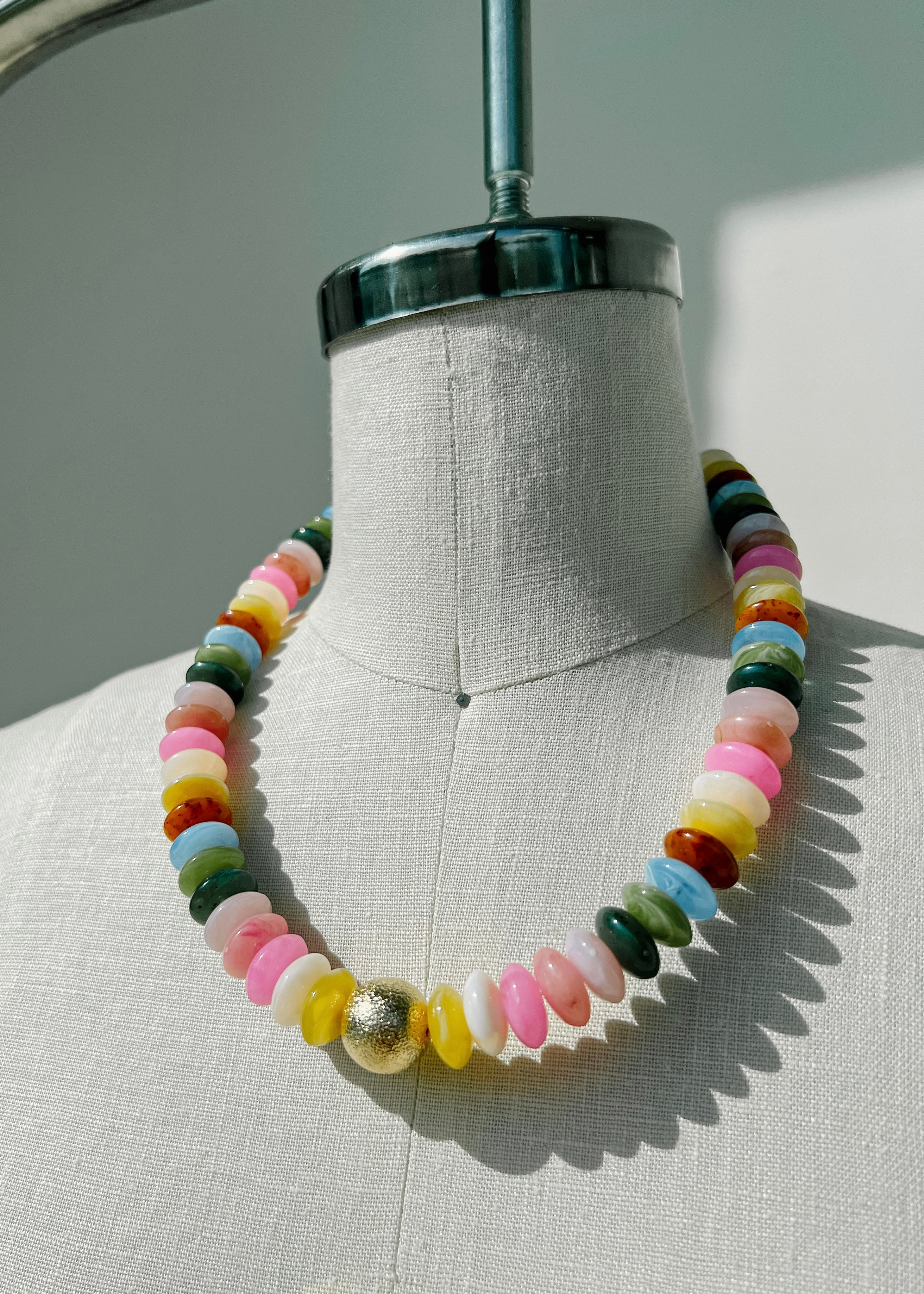 Color Rondelle Beads Necklace