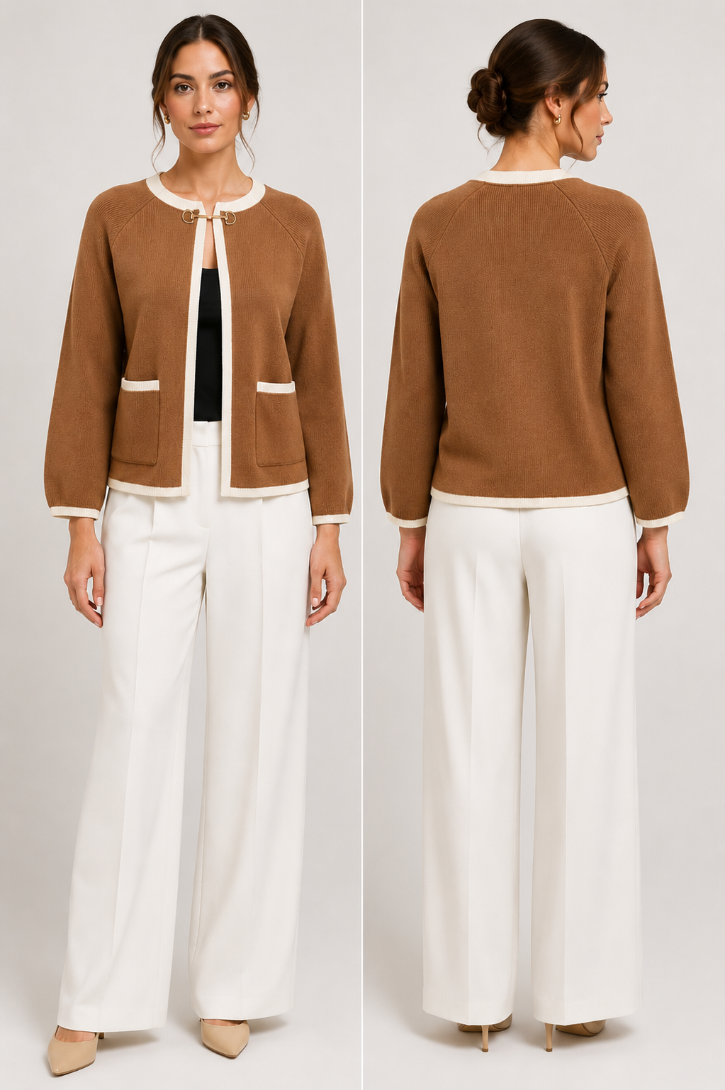 Elodie Contrast Trim Cardigan
