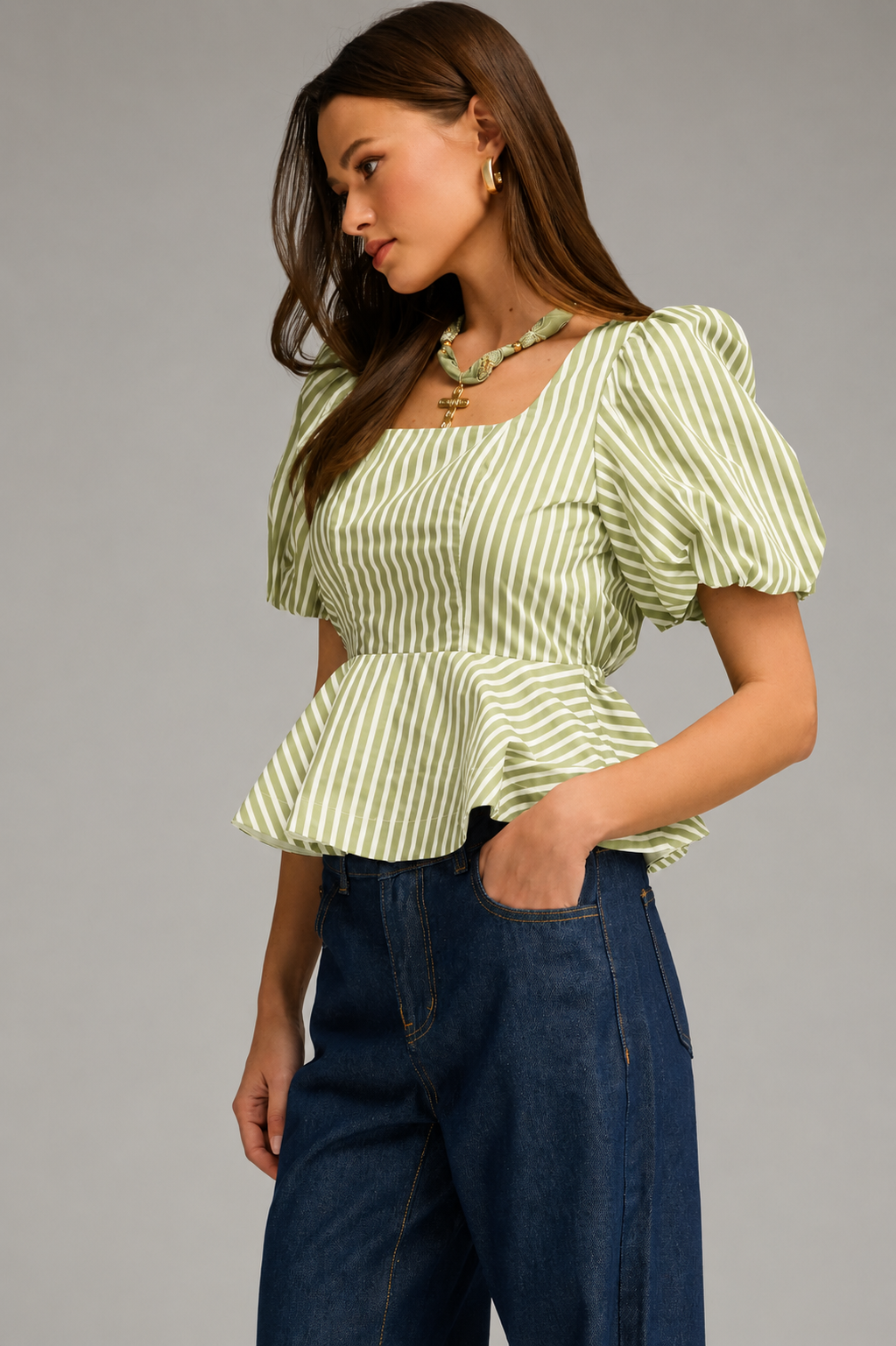 Stella Stripe Peplum Top