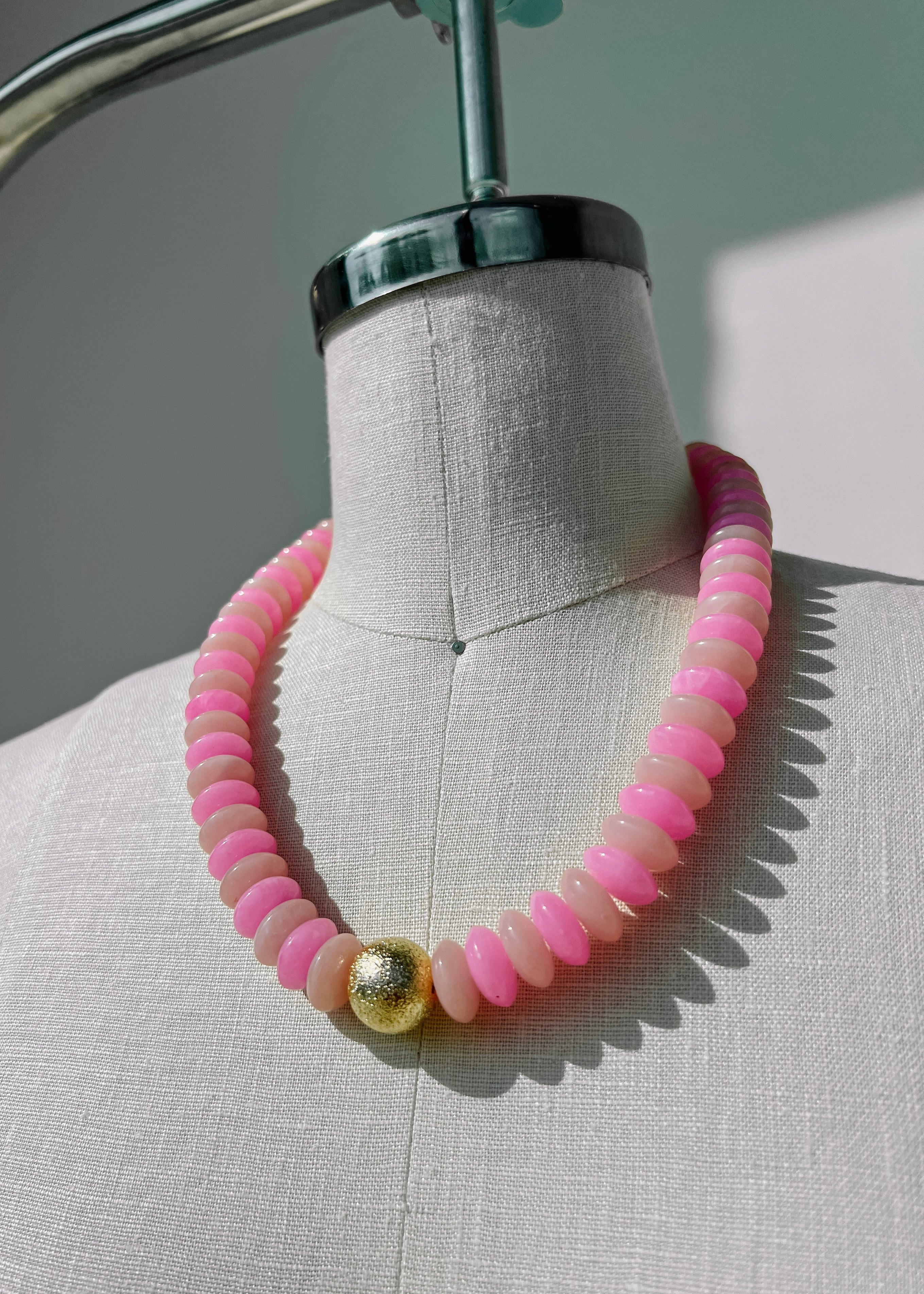 Color Rondelle Beads Necklace