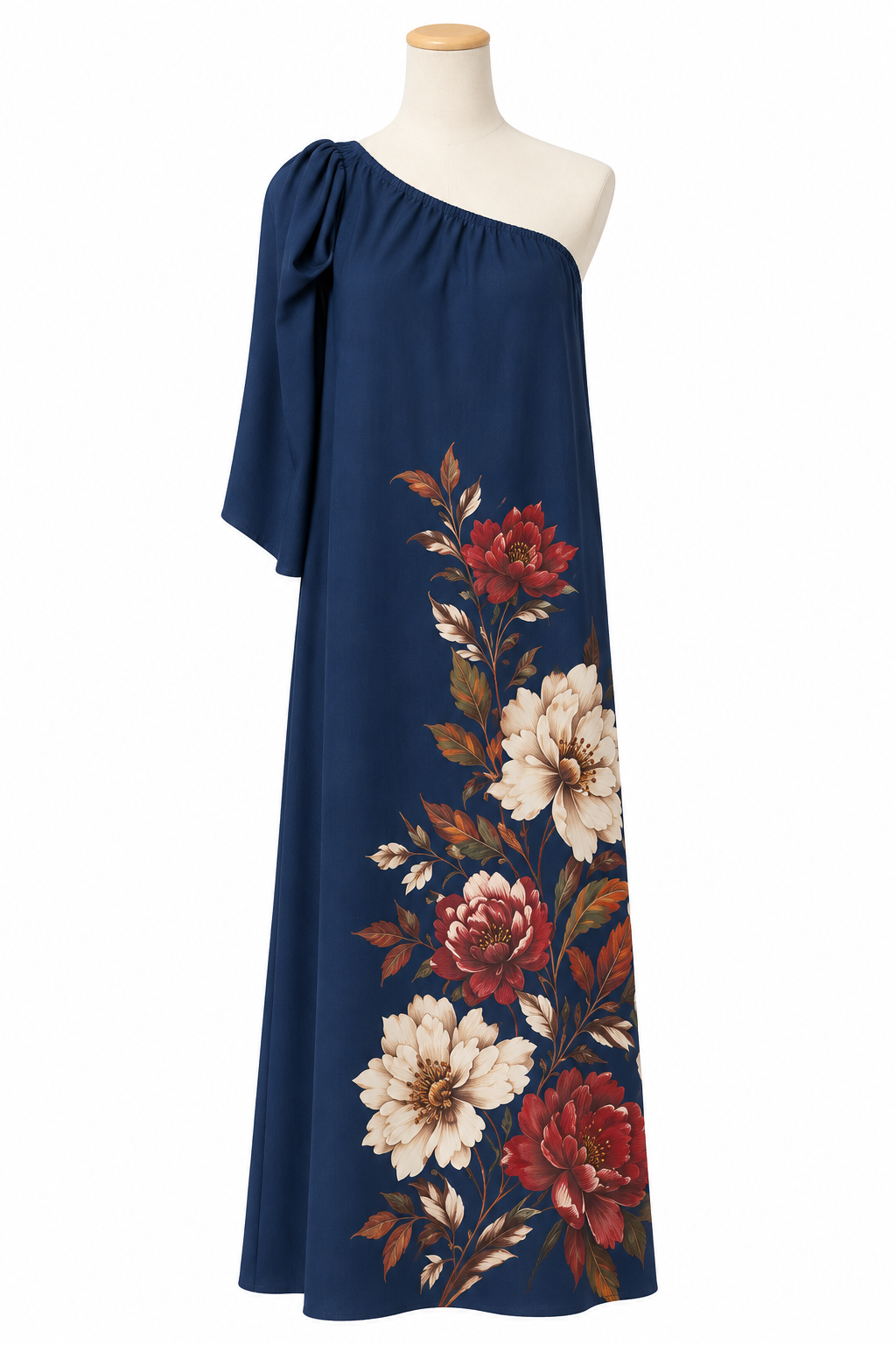 The Fall in Bloom One Shoulder Maxi Dress