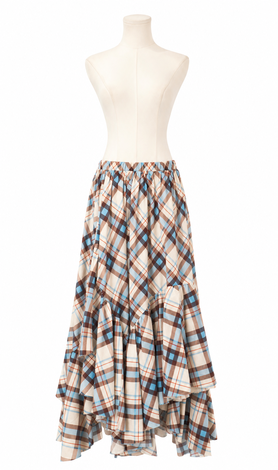 Agnes Plaid Layered Midi Skirt