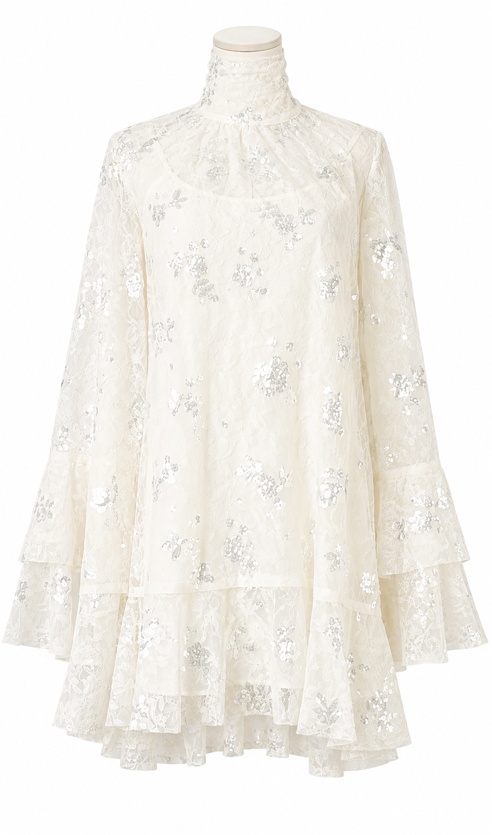 Soft Lace Sequin Mini Dress