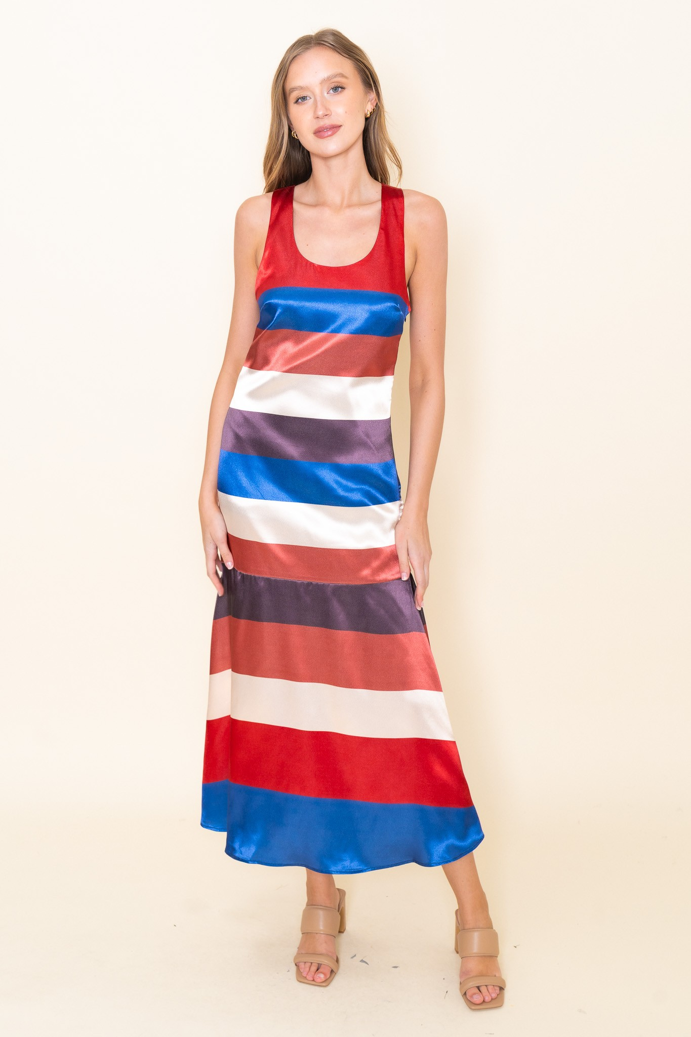 Sunset Stripe Satin Dress