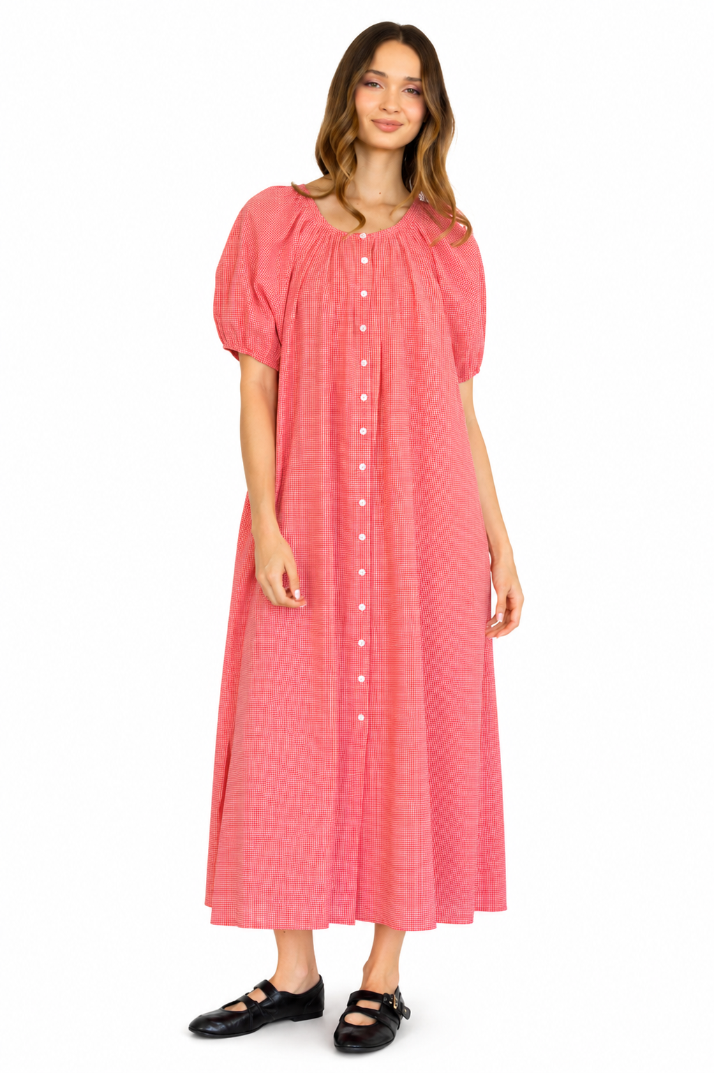 Natalie Gingham Maxi Dress