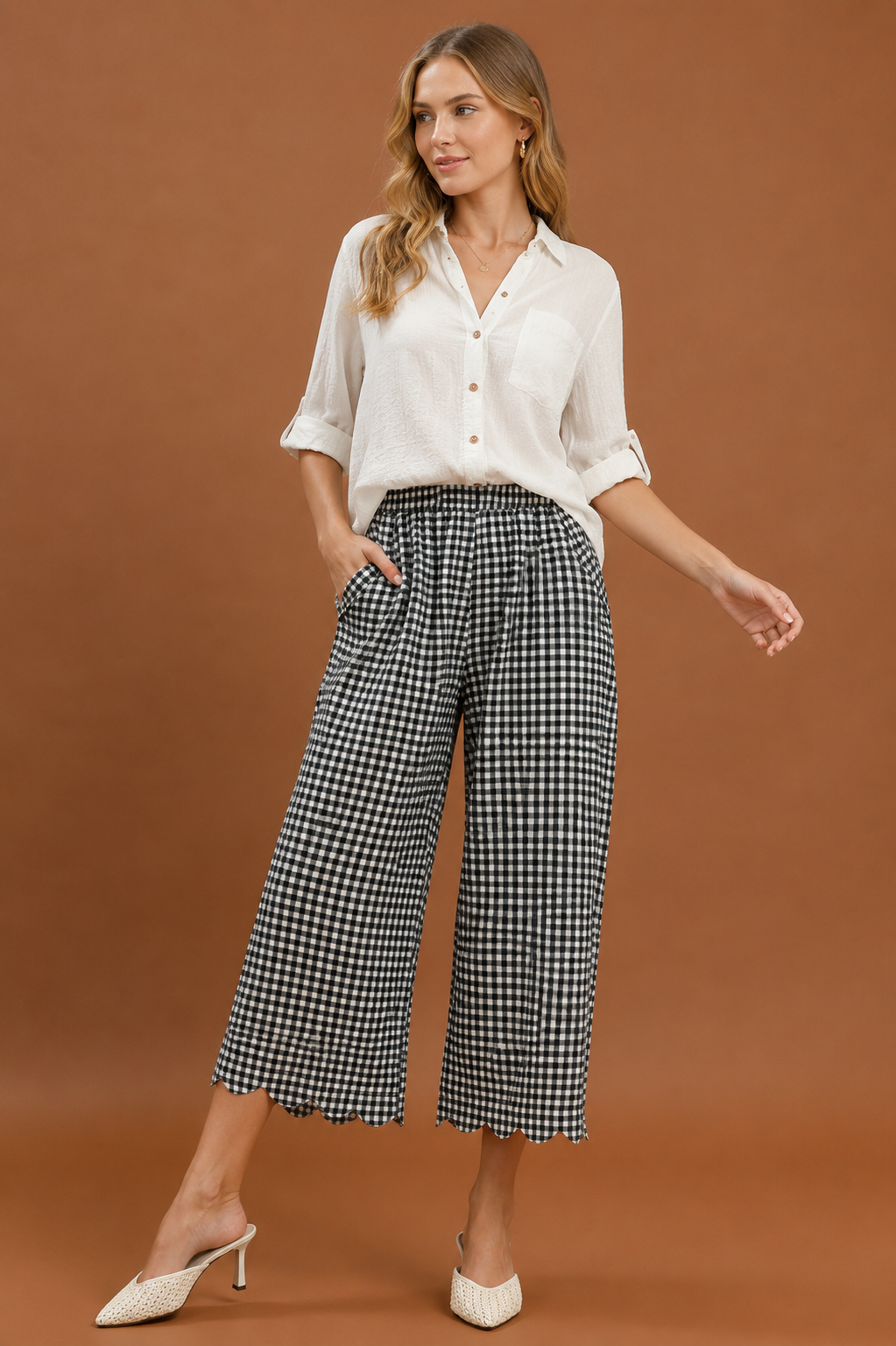 Gracelyn Gingham Crop Pants