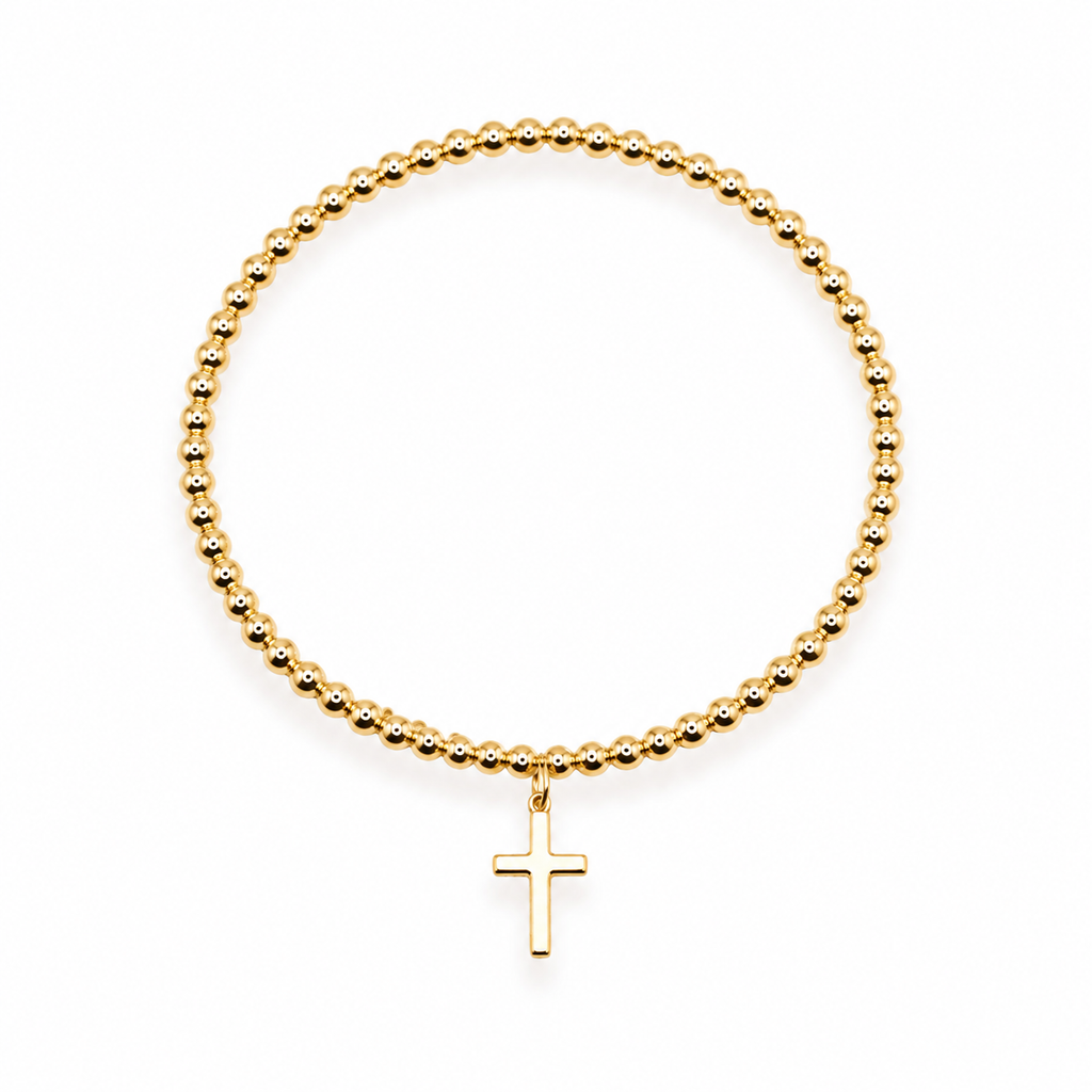 Cross Gold Charm Bracelet