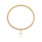 Cross Gold Charm Bracelet