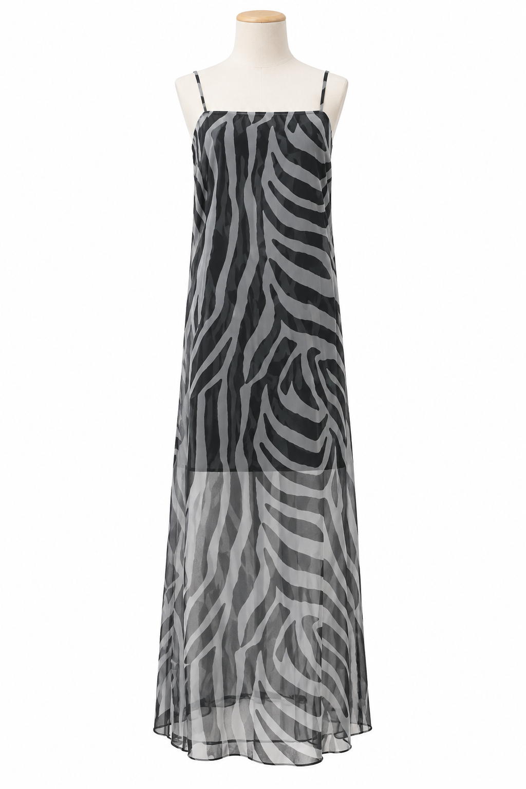 River Sleeveless Zebra Maxi Dress