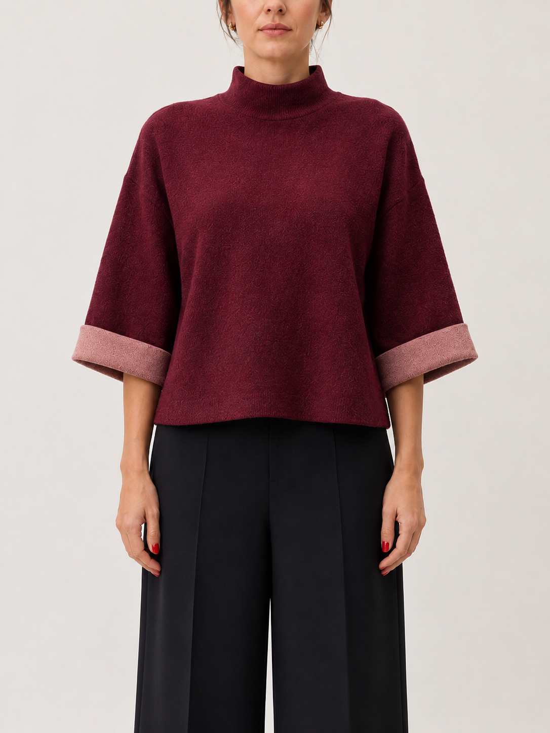 Rosé Cuff Boxy Top