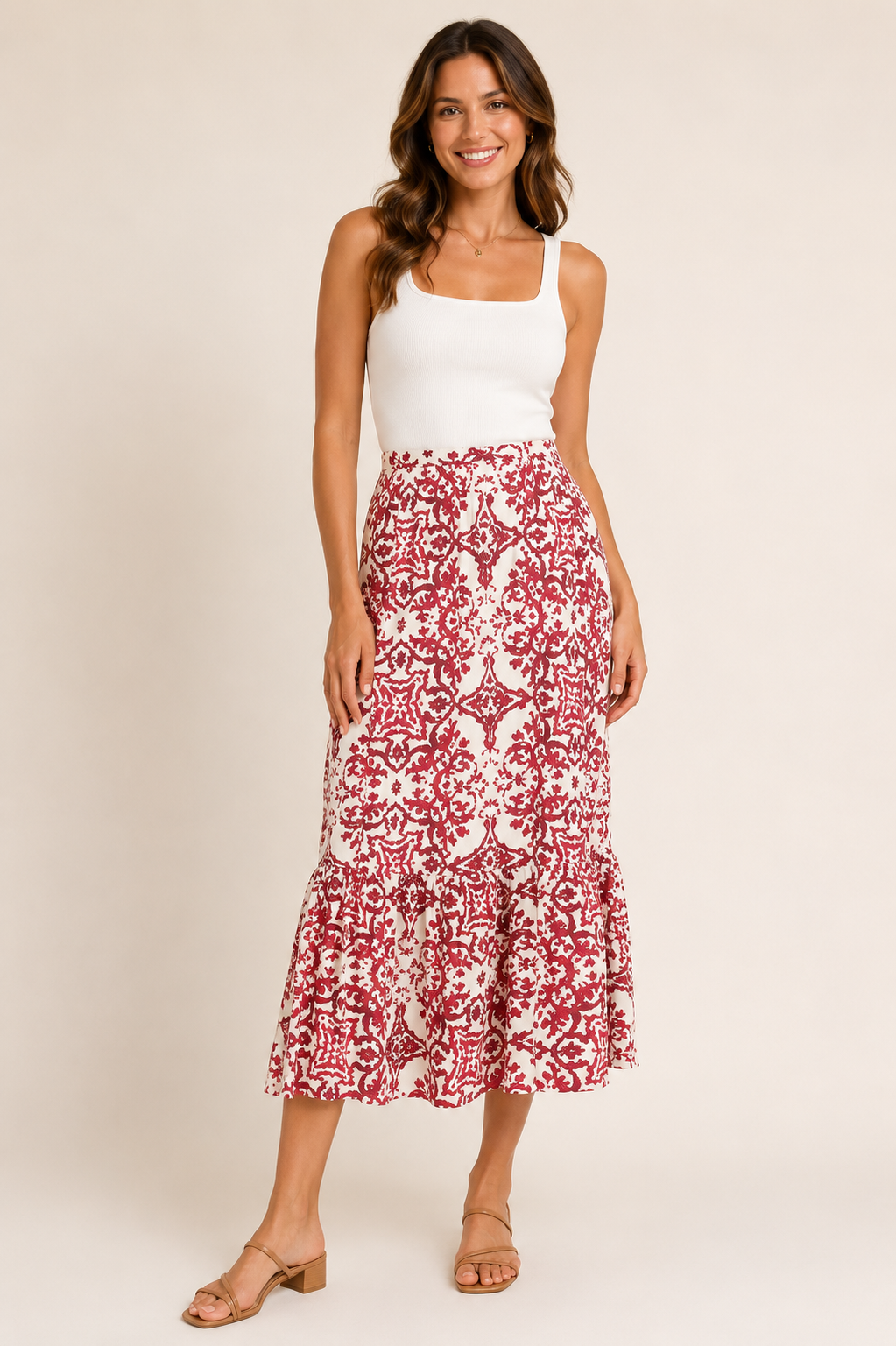 Baroque Tapestry Midi Skirt
