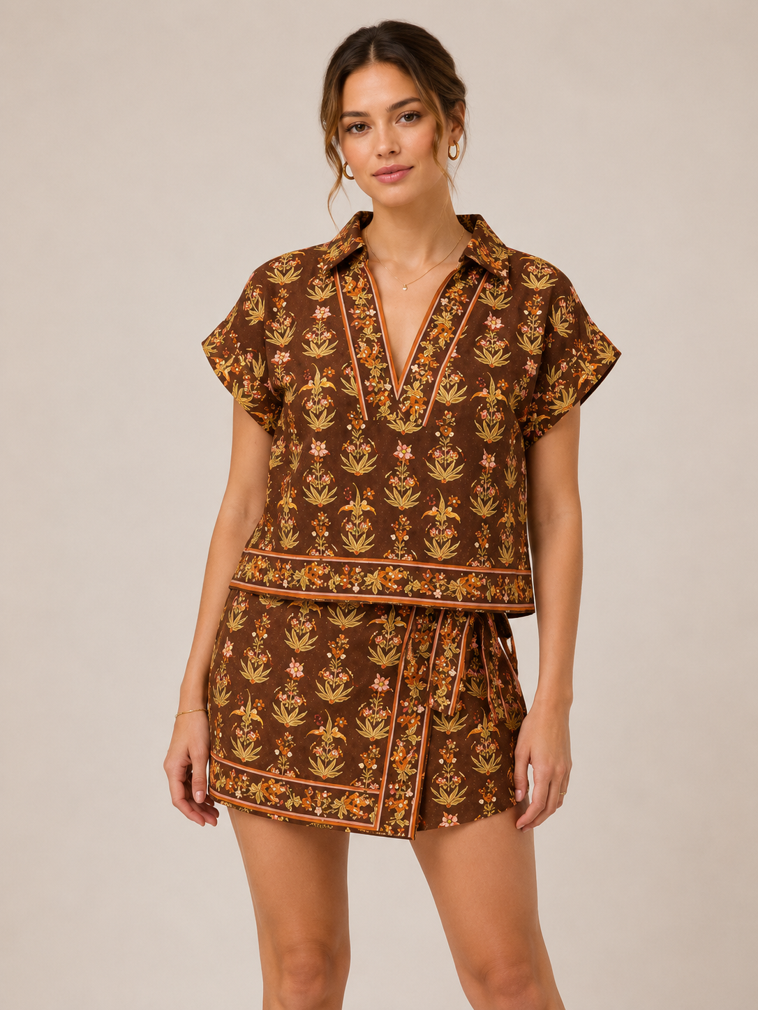 Sabina Terra Collared Top