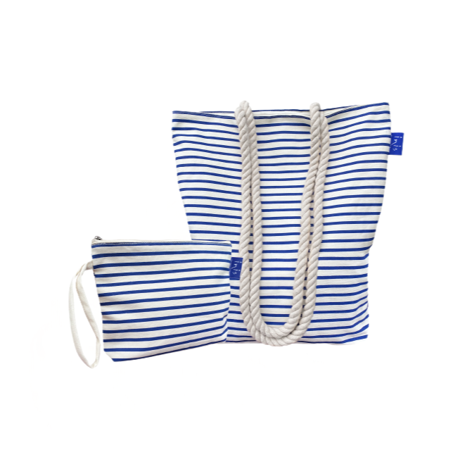 Inis Striped Beach Bag
