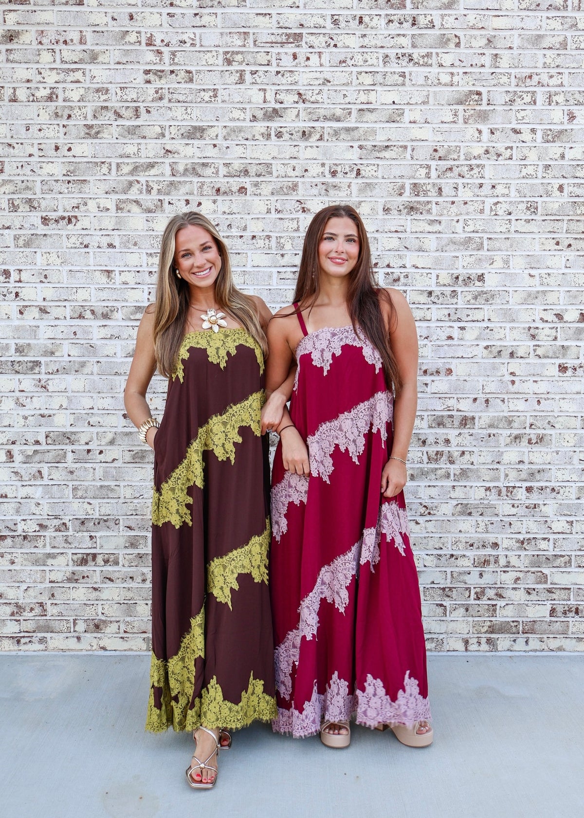 Gianna Lace Trim Maxi Dress
