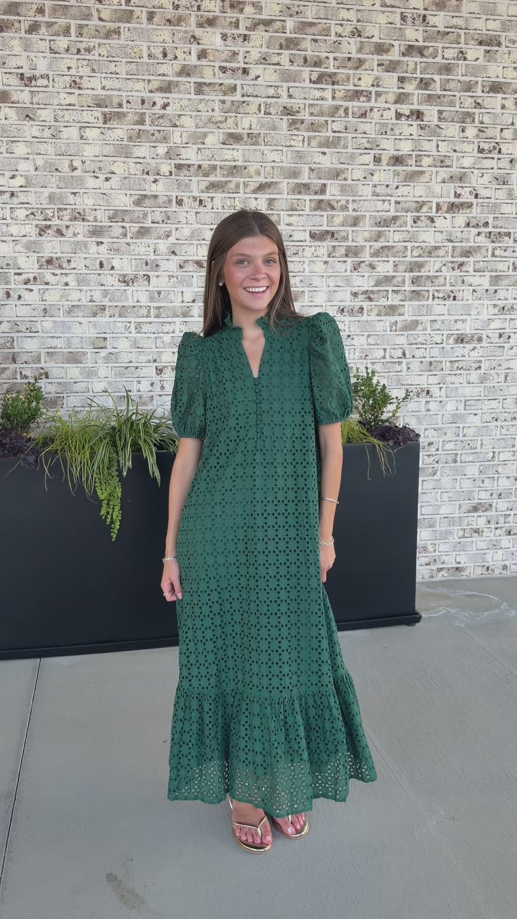 Holland Puff Sleeve Midi Dress