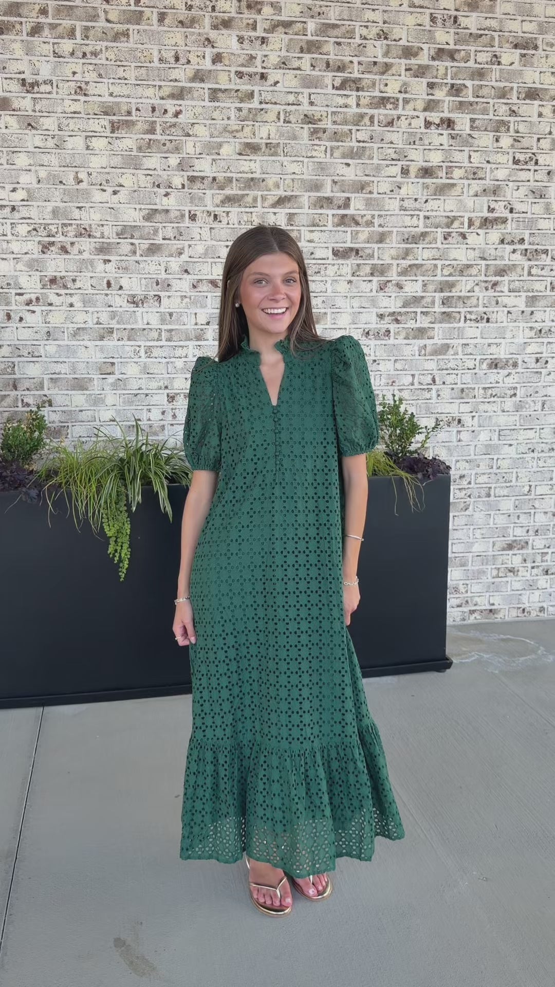 Holland Puff Sleeve Midi Dress