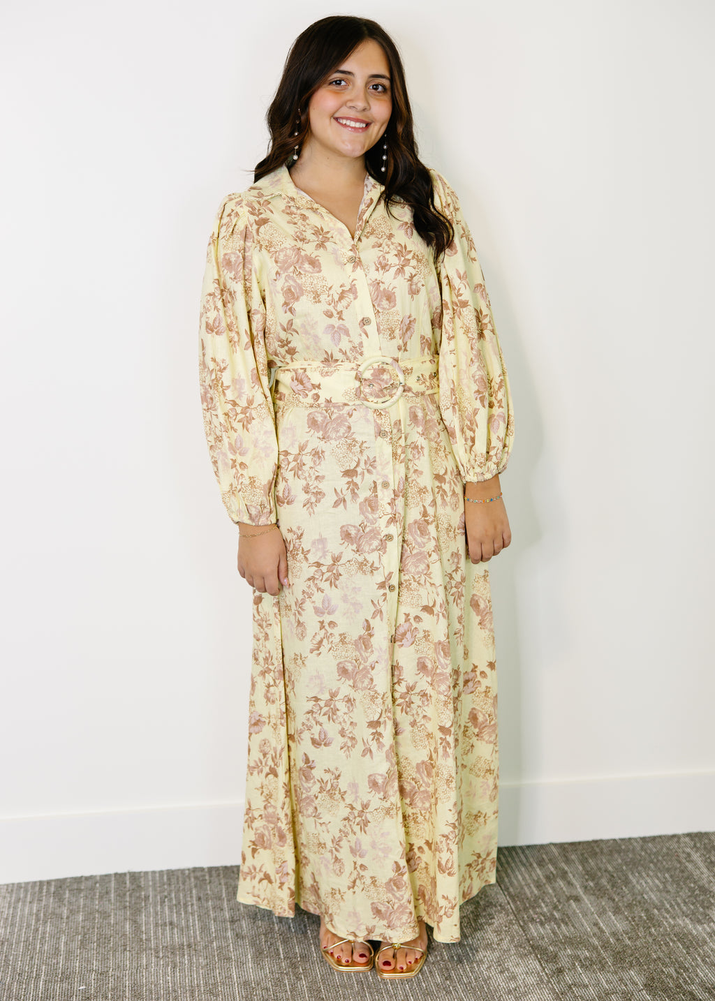 Carolyn Floral Belted Maxi Dress