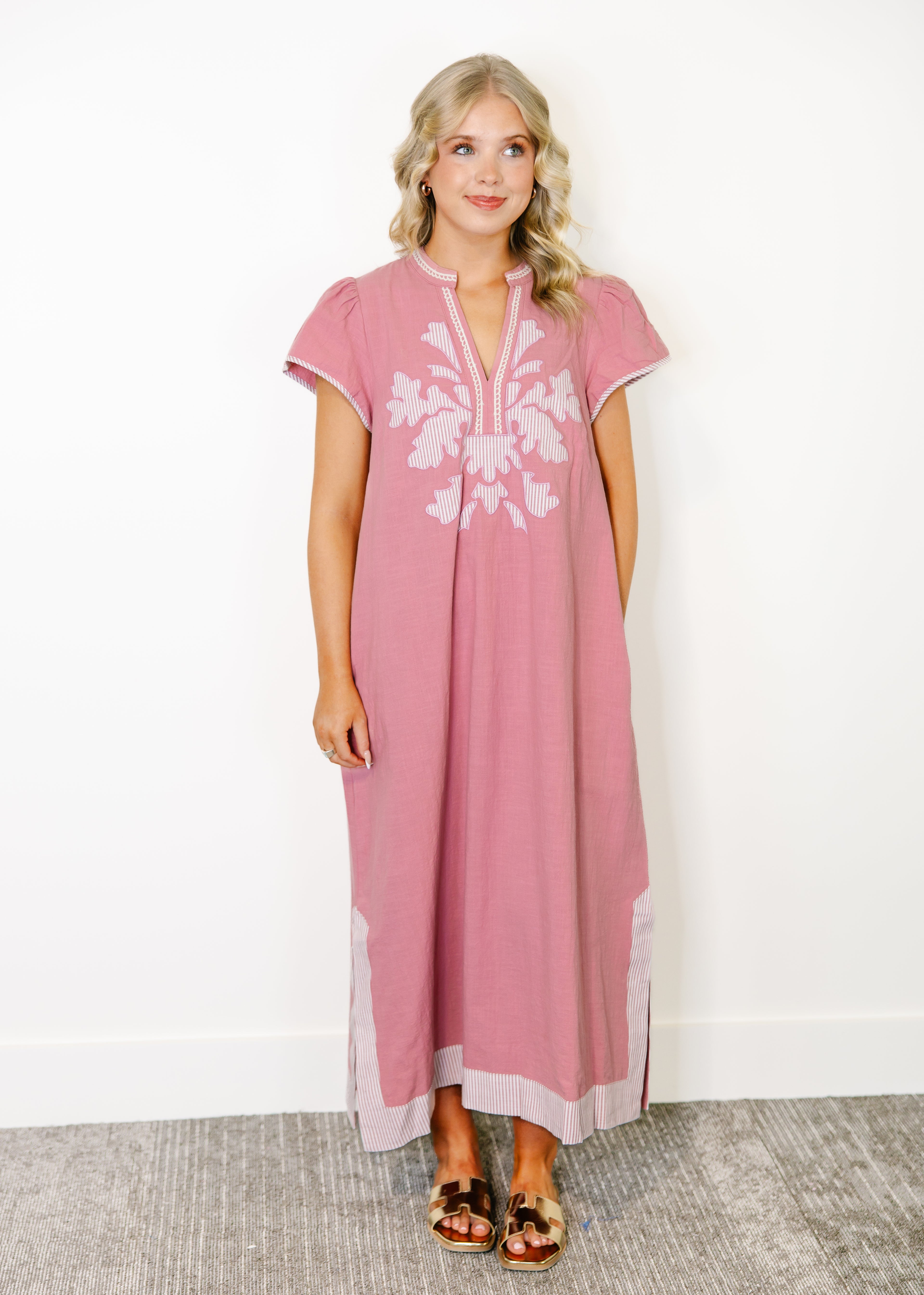 Celeste Embroidered Midi Dress