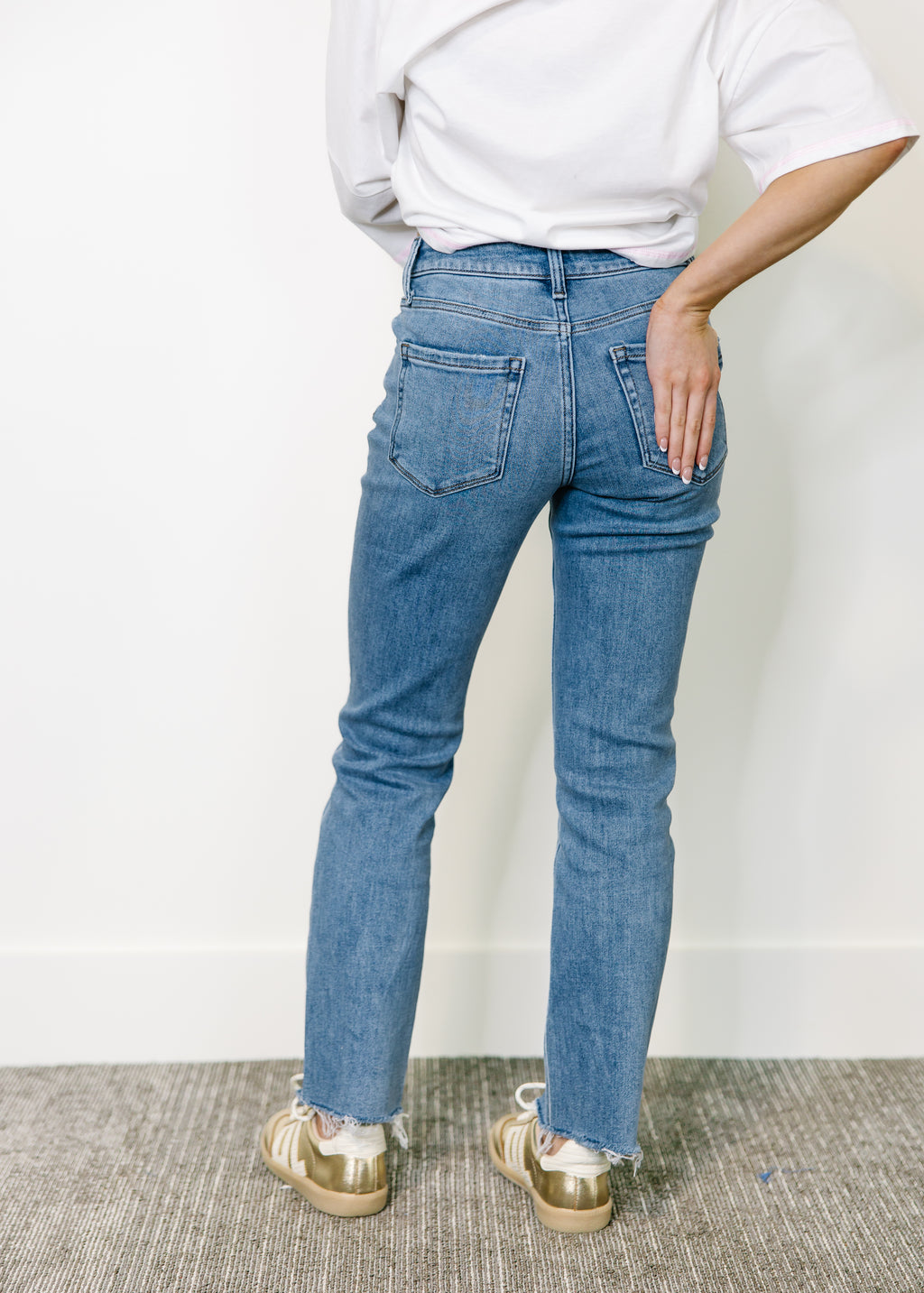 Ava Raw Hem Straight Jeans