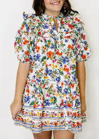 Elyse Floral Ruffle Yoke Mini Dress