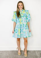 Lilah Floral Ruffle Shoulder Dress