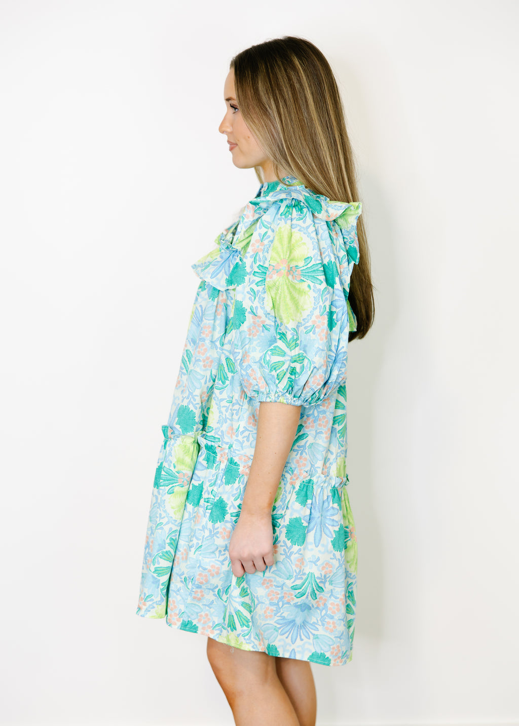 Lilah Floral Ruffle Shoulder Dress