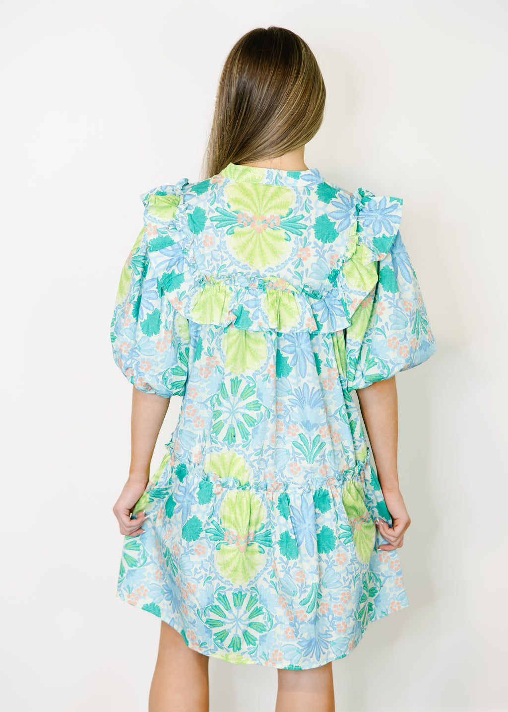 Lilah Floral Ruffle Shoulder Dress