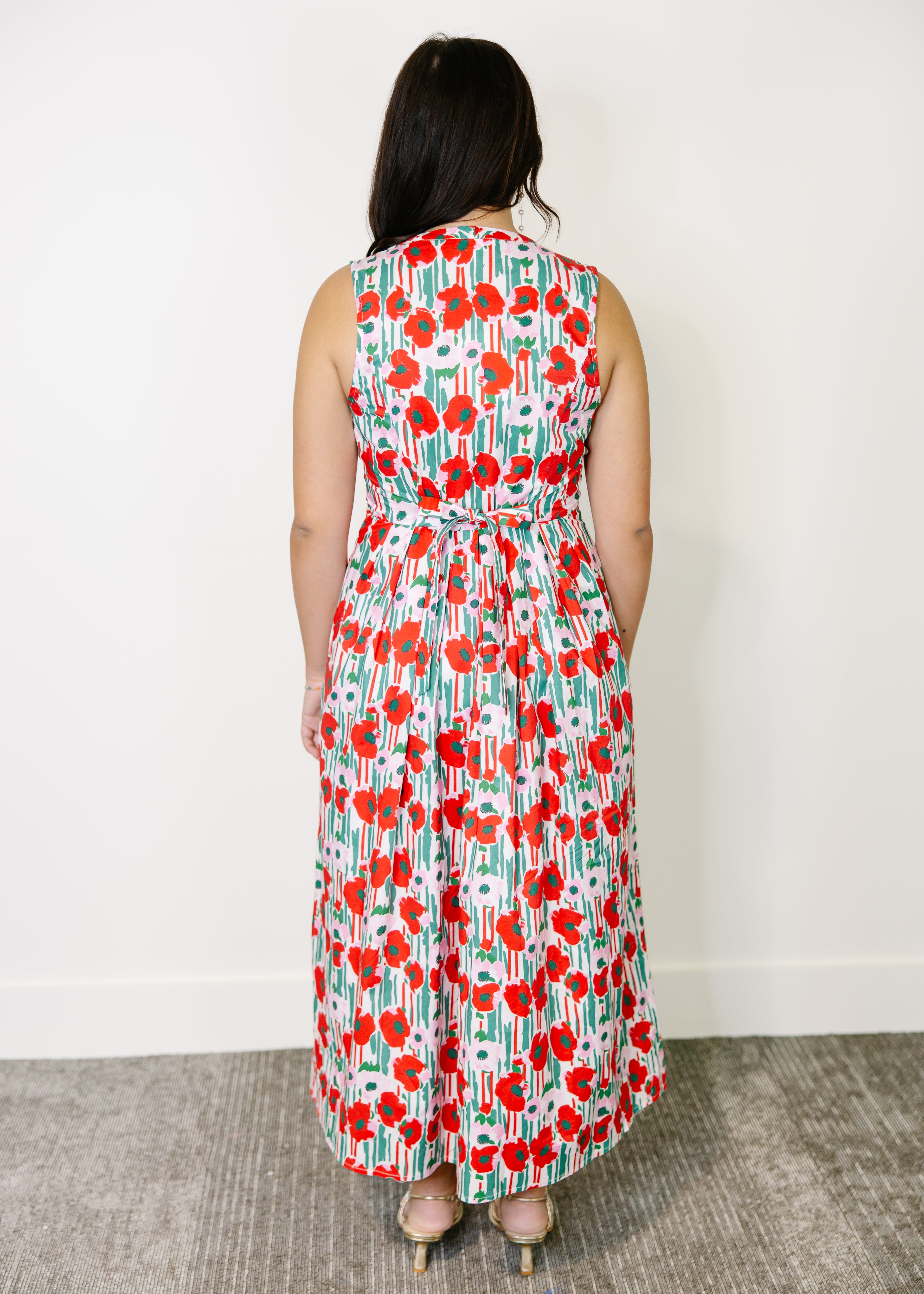 Poppy Front Zip Midi Dress