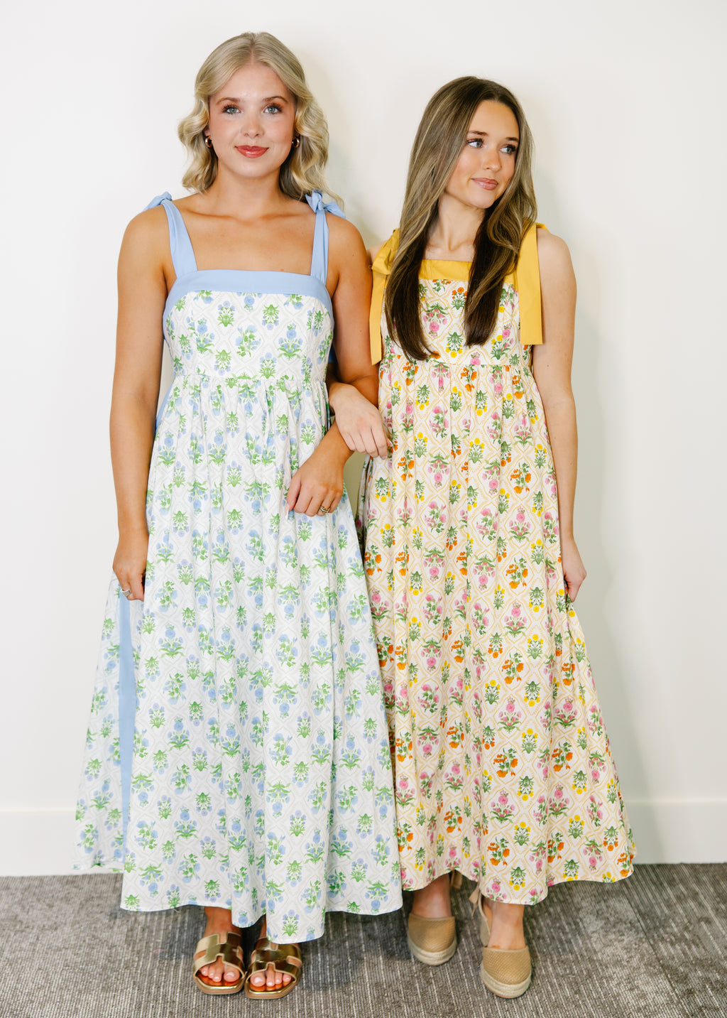 Delphine Meadow Sleeveless Midi Dress