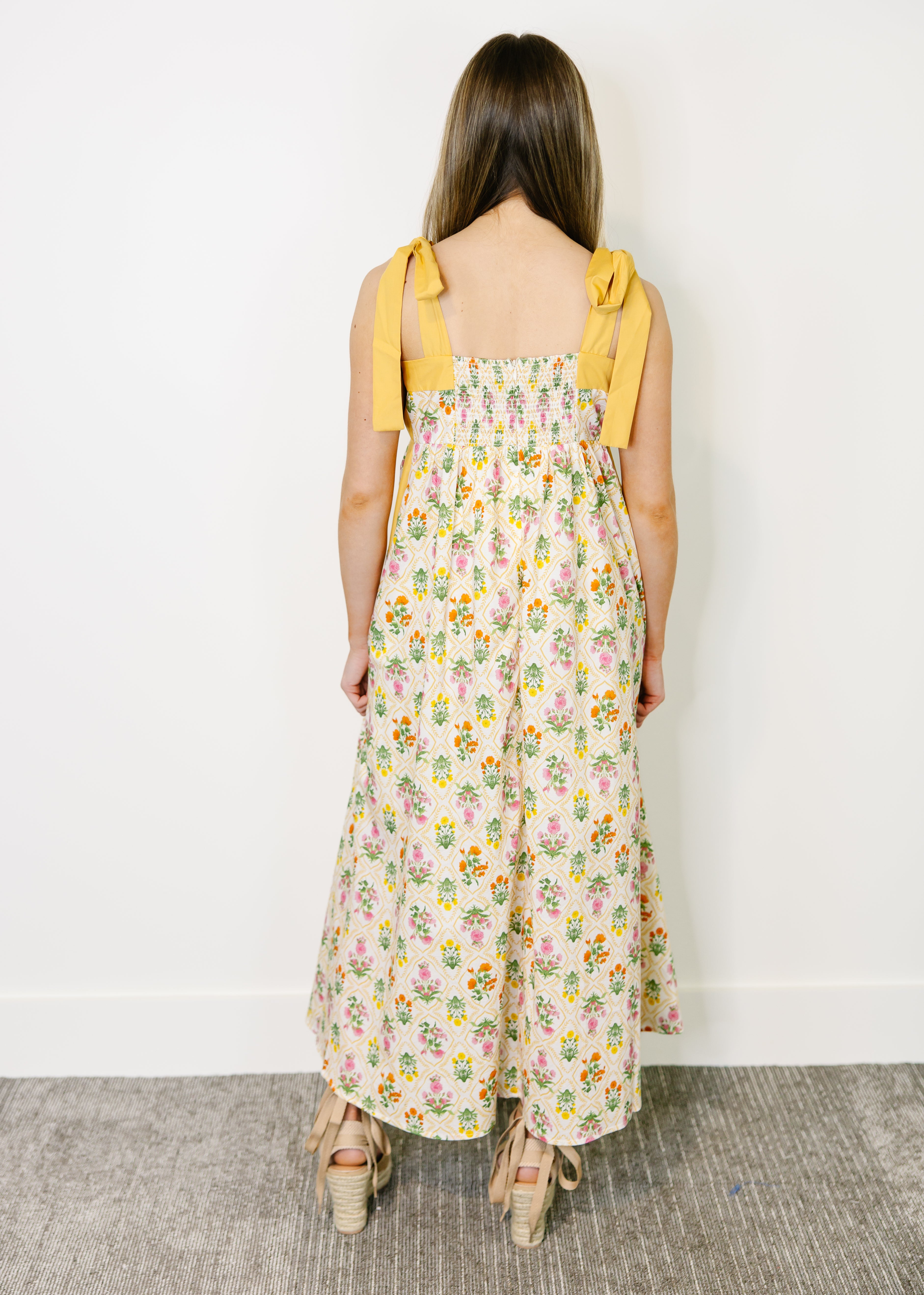 Delphine Meadow Sleeveless Midi Dress